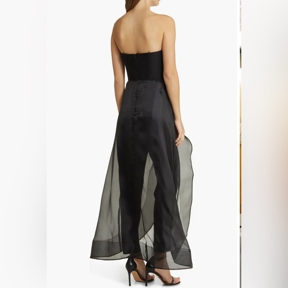 Hutch Ember Strapless Jumpsuit in Black Stretch Crepe/Organza size 6 Sold out - Picture 3 of 13
